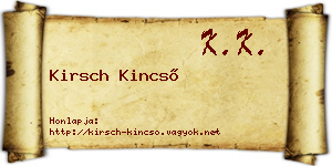 Kirsch Kincső névjegykártya